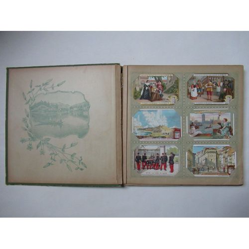 Anciennes Chromo Liebig (+Chicorée Arlatte Cambrai) Avec Album Liebig-Bilder: Cyrano De Bergerac, Fleuves D'europe, Poupées Et Jouets Exotiques, Australien, Berlioz, Faust Etc En Allemand Ou Français