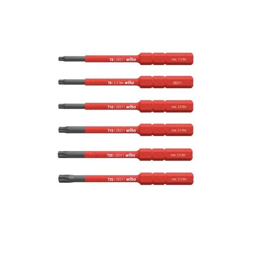 Wiha Jeu D'Embouts Slimbit Electric Torx® 6 Pcs Dans Un Coffret (42210)