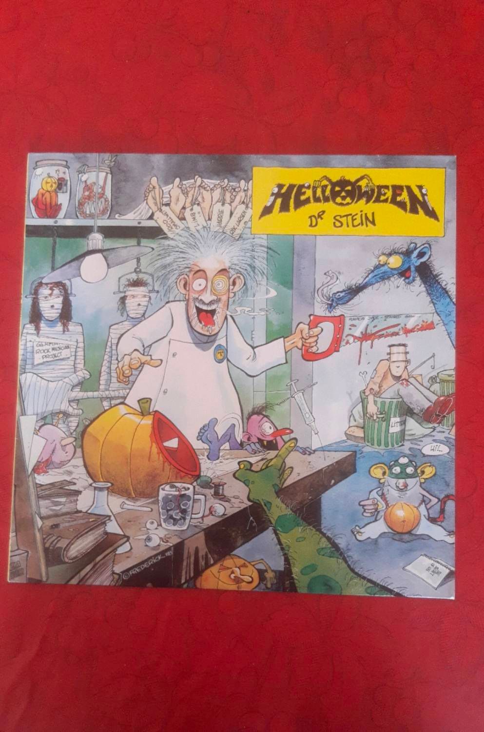 Vinyl 7" Rare Helloween "Dr Stein" Noise N 0116-5 45rpm Germany 1988 Disque Couleur Yellow Translucent