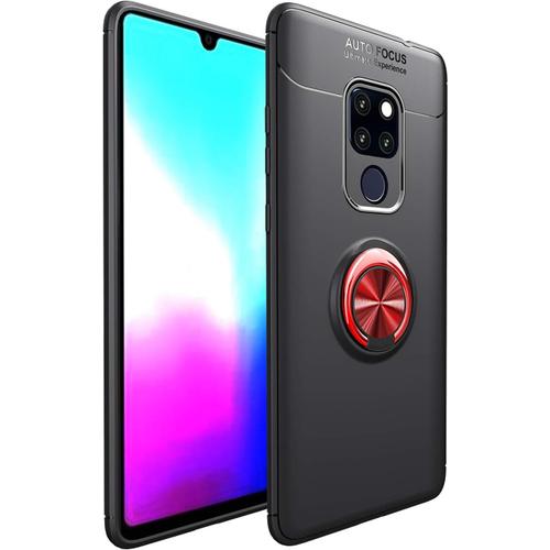 Coque De Protection Fine En Tpu Souple Antichoc Et Antirayures Avec Anneau Rotatif À 360 Degrés Compatible Avec Huawei Mate 20 X. Couleur : Rouge+Noir