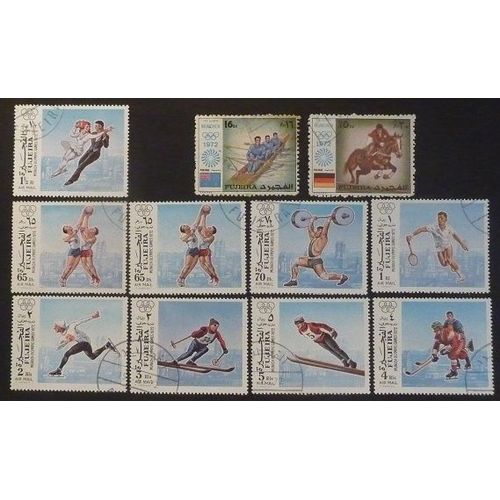 Fujeira Oblitéré Lot De 11 Timbres J O Munich 72
