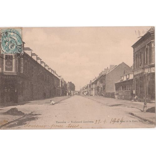Cpa - Tergnier (Aisne/02700) - Boulevard Gambetta - (Timbrée, Oblitéré Et Circulée Le 27 Avril 1904)