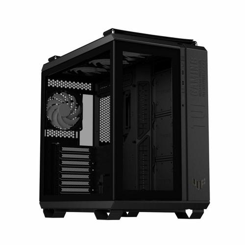 Boîtier Moyen Tour TUF Gaming GT502 Plus Noir avec panneau latéral et façade en verre trempé et 4 ventilateurs 120 mm