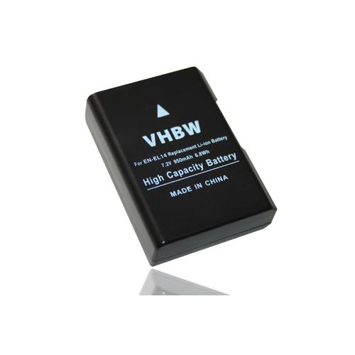 vhbw Batterie compatible avec Nikon D3100, D3200, D3300, D3400 appareil photo digital reflex APRN (950mAh, 7,2V, Li-ion) avec puce d'information