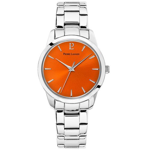 Montre Femme Roxane Cadran Orange Bracelet Acier Argentã©