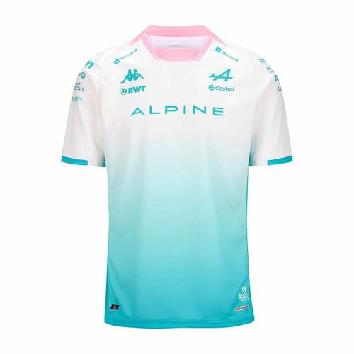 Maillot Kappa Kombat Bwt Alpine F1 Team Miami Edition Officiel Formule 1 Blanc Vert