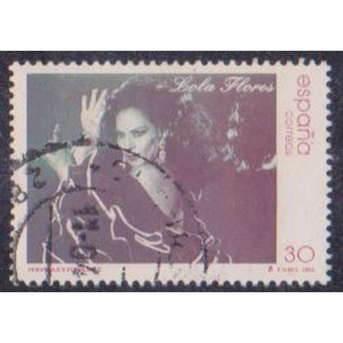 Timbre DEspagne N°3024 Y & T 30 P. Multicolore Personnages Populaires Lola Flores