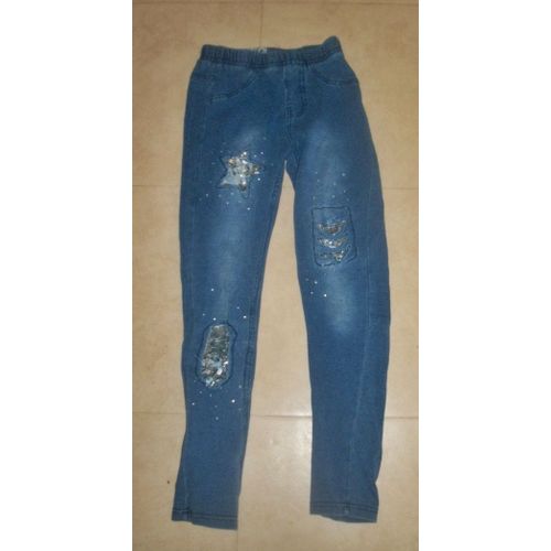 Legging Jean Bleu Basic Collection Strass Etoile Taille 8 Ans ....