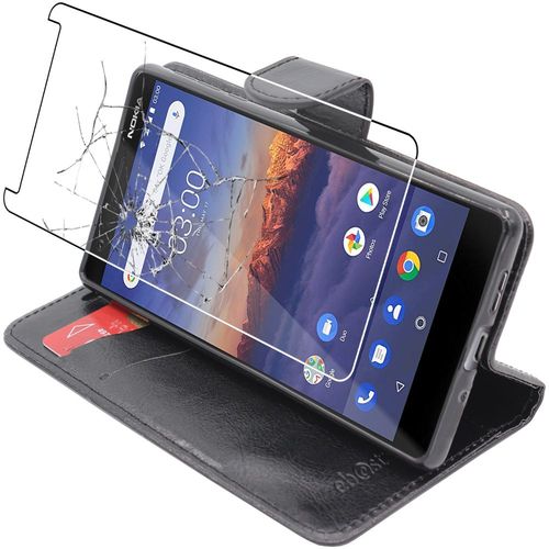 Ebeststar - Etui Nokia Nokia 3.1 (2018) Coque Portefeuille Pu Cuir, Noir [Dimensions Precises Smartphone : 146.25 X 68.65 X 8.7 Mm, Écran 5.2''][Note Importante Lire Description]