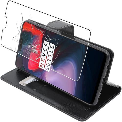 Ebeststar - Etui Oneplus Oneplus 6 Coque Portefeuille Pu Cuir, Noir [Dimensions Precises Smartphone : 155.7 X 75.4 X 7.8 Mm, Écran 6.28''][Note Importante Lire Description]