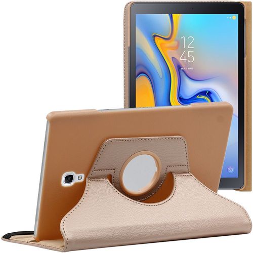 Ebeststar - Housse Samsung Galaxy Tab A 10.5 (2018) T590 T595 Coque Pu Cuir Support Rotatif 360, Or / Doré [Dimensions Precises Tablette : 260 X 161.1 X 8.0 Mm, Écran 10.5'']