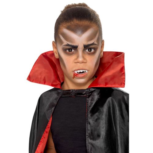 Kit De Maquillage De Vampire: 3 Couleurs, Crocs, 2 Éponges Et Pinceau (Taille Unique)