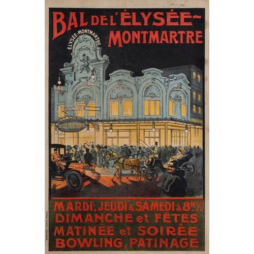 Affiche Bel Elysee Montmartre