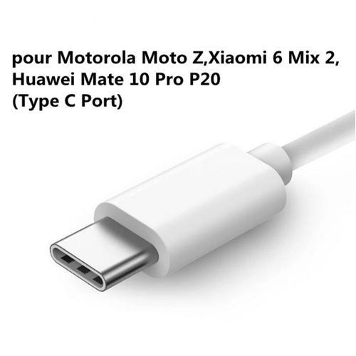 USB-C Type C Mâle vers Audio Mini-Jack 3,5mm Femelle Adaptateur Connecteur BK, pour Moto Z Série / Z Force, Xiaomi Mi 6 / Mix 2 / Grade 3, etc ...