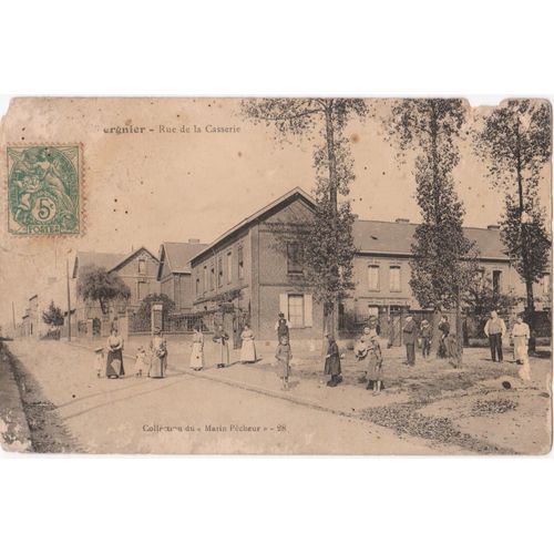 Cpa - 28 - Tergnier (Aisne/02700) - Rue De La Casserie - (Timbrée, Oblitérée, Circulée Et Abimée)