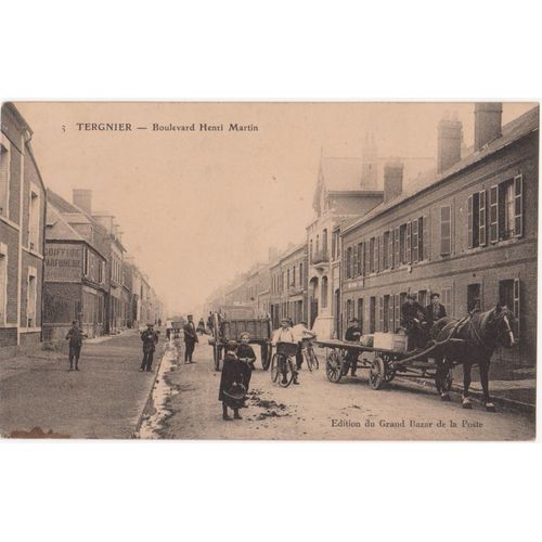 Cpa - 3 - Tergnier (Aisne/02700) - Boulevard Henri Martin - (Timbrée, Oblitérée Et Circulée