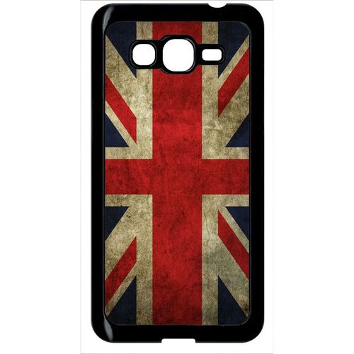 Coque Galaxy Grand Prime - Drapeau Uk Royaume Uni Grunge Flag - Noir