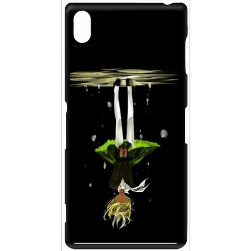 Coque Xperia Z3 - Manga Fille Cheveux Jaune A L'envers - Noir