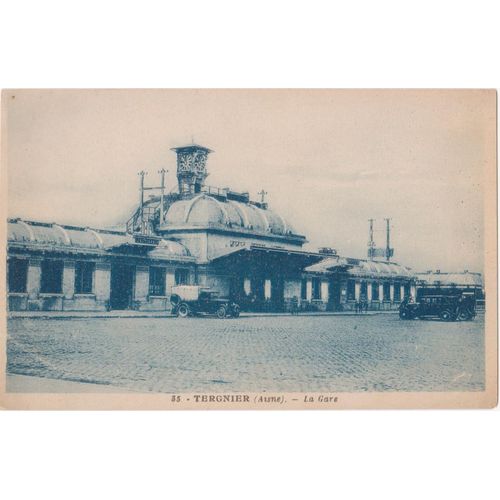 Cpsm - 35 - Tergnier (Aisne/02700) - La Gare - (Timbrée, Oblitérée Et Circulée Le 21 Août 1934)