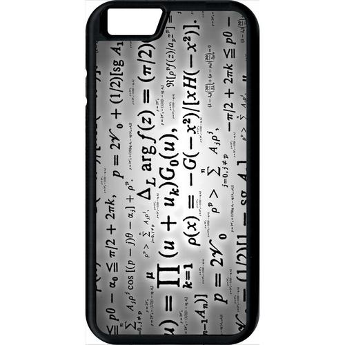 Coque Pour Smartphone - Calcul Pi Math Fond Argent - Compatible Avec Apple Iphone 6 - Plastique - Bord Noir