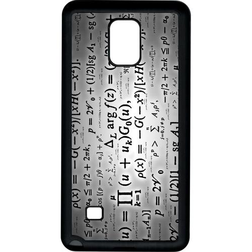 Coque Pour Smartphone - Calcul Pi Math Fond Argent - Compatible Avec Samsung Galaxy Note 4 - Plastique - Bord Noir