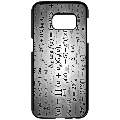 Coque Pour Smartphone - Calcul Pi Math Fond Argent - Compatible Avec Samsung Galaxy S7 - Plastique - Bord Noir