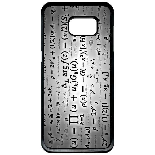 Coque Pour Smartphone - Calcul Pi Math Fond Argent - Compatible Avec Samsung Galaxy S7 Edge - Plastique - Bord Noir