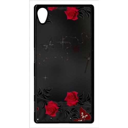 Coque Xperia Z5 - Roses Gothic Chapelet - Noir
