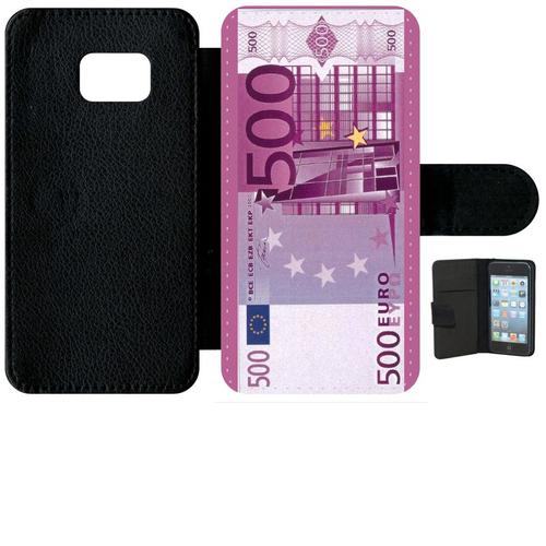 Etui À Rabat Galaxy S6 Edge - 500 Euros Violet - Simili-Cuir - Noir