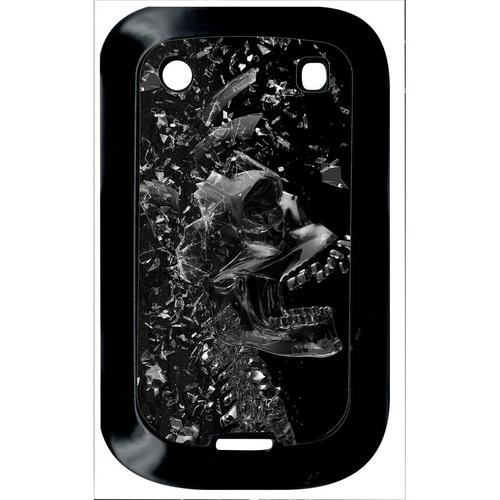 Coque Pour Smartphone - Squelette Verre Bris - Compatible Avec Blackberry Bold Touch 9900 - Plastique - Bord Noir