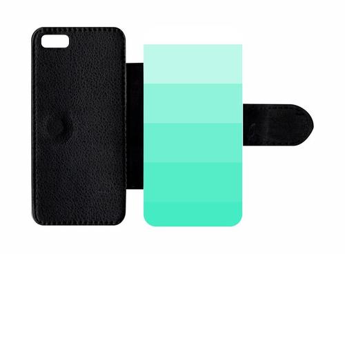 Etui A Rabat - Degrad Vert - Compatible Avec Apple Iphone 5c - Plastique - Bord Noir