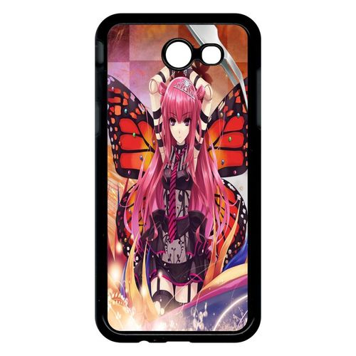 Coque - Fille Manga Rose - Compatible Avec Samsung Galaxy J3 (2017) - Plastique - Bord Noir