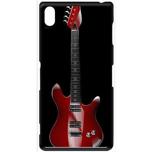 Coque - Guitare Red - Compatible Avec Sony Xperia Z3 - Plastique - Bord Noir