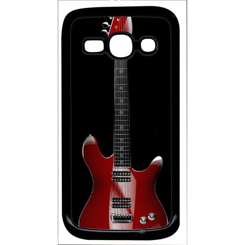 Coque - Guitare Red - Compatible Avec Samsung Galaxy Ace 3 - Plastique - Bord Noir