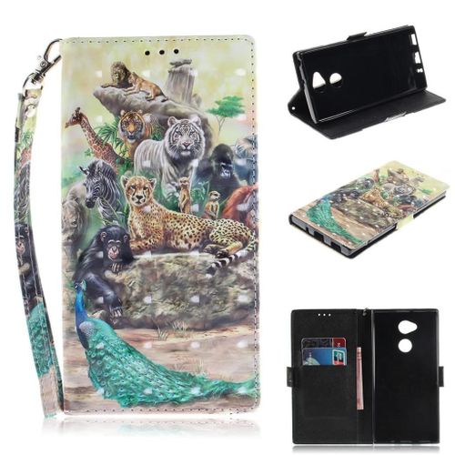 Sony Xperia Xa2 Ultra Coque, Saturcase Beau 3d Motif Pu Cuir Magnétique Flip Portefeuille Support Porte-Carte Protecteur Coque Housse Étui Avec Dragonne Pour Sony Xperia Xa2 Ultra (Td-12)