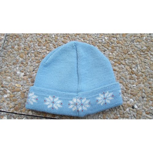 Bonnet Petit Bateau Bleu Frise Flocon 2 Ans