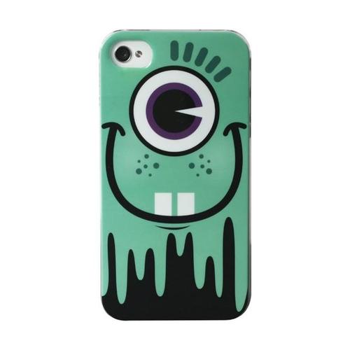 Coque Iphone 4 4s Monster Vert Turquoise Silicone Rigide (Tpu)