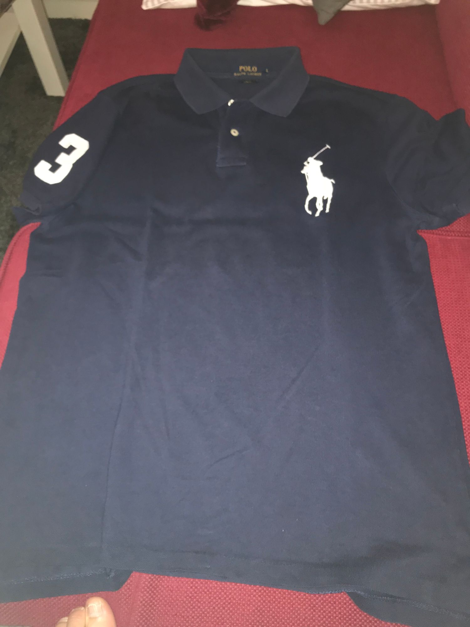 Polo Ralph lauren big pony bleu,taille L,slim fit | Rakuten