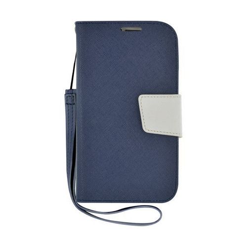 Etui Folio À Rabat Samsung Galaxy S4 Bleu & Blanc Eco-Cuir (Pu)
