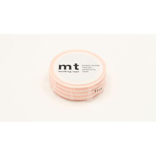 Masking Tape Mt Lignes Rose Poudré - Border Peach - Masking Tape (Mt)