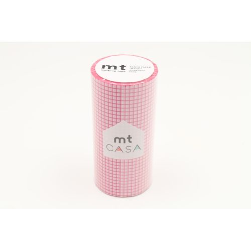 Masking Tape Mt Casa Quadrillage 10 Cm Rose Fond Rose - Berrymousse