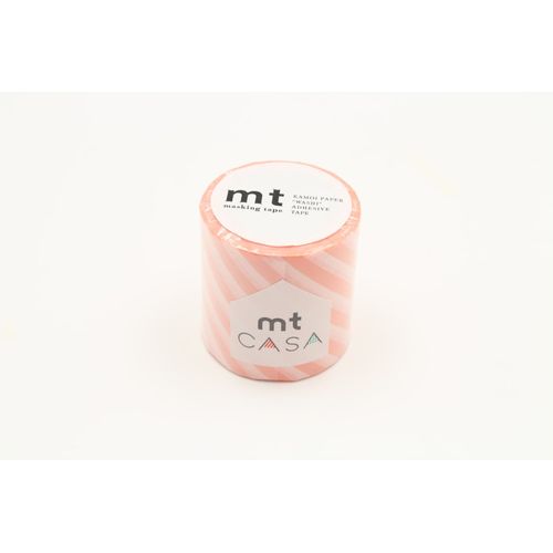 Masking Tape Mt Casa Rayé 5 Cm Rose Saumon - Salmon Pink - Masking Tape (Mt)
