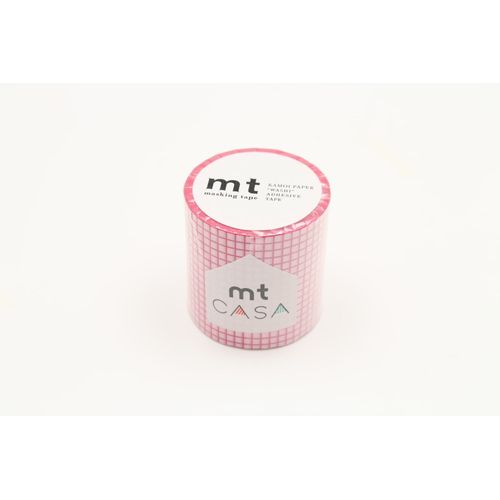 Masking Tape Mt Casa Quadrillage 5 Cm Rose Fond Rose - Berrymousse