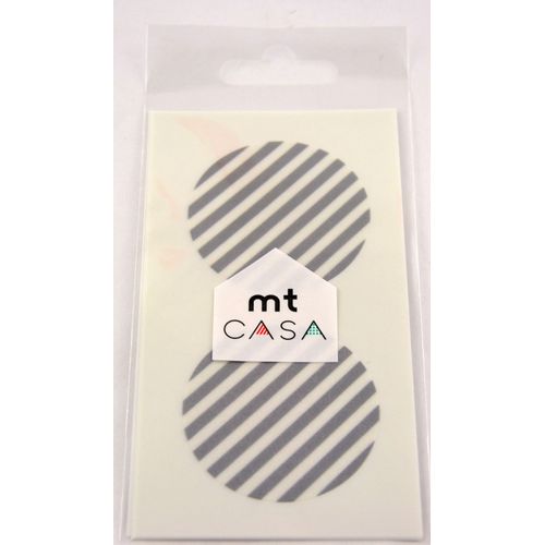 Masking Tape Mt Casa Seal Sticker Rond En Washi Rayé Argent