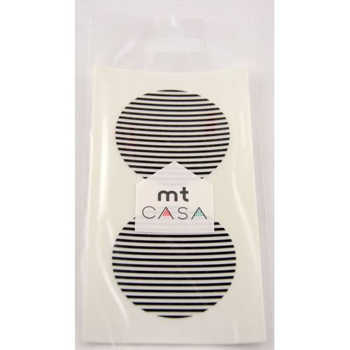 Masking Tape Mt Casa Seal Sticker Rond En Washi Lignes Noir - Border Black - Masking Tape (Mt)