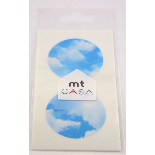 Masking Tape Mt Casa Seal Sticker Rond En Washi Ciel - Blue Sky - Masking Tape (Mt)