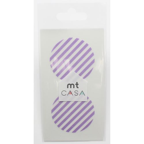Masking Tape Mt Casa Seal Sticker Rond En Washi Rayé Lilas - Masking Tape (Mt)