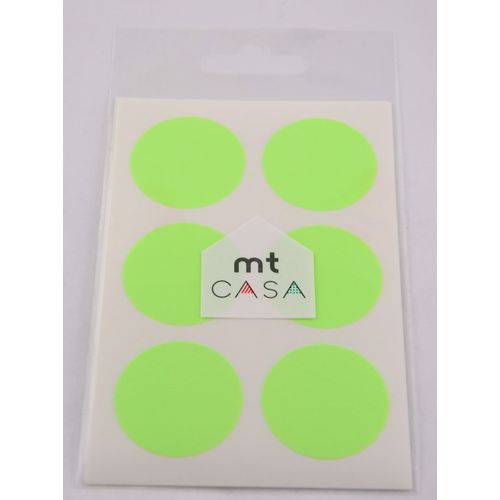 Masking Tape Mt Casa Seal Sticker Rond En Washi Shocking Green - Masking Tape (Mt)