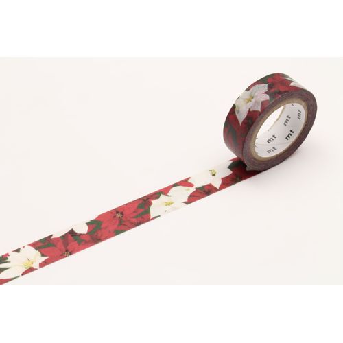 Masking Tape Mt 15 Mm Noel Rose De Noël - Poinsettia - Masking Tape (Mt)