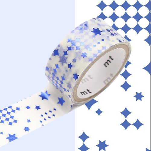 Masking Tape Mt Fab Métallisé Étoiles Bleu - Star Blue - Masking Tape (Mt)